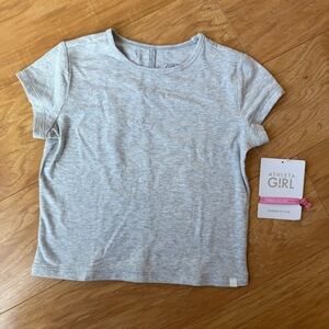 Athleta Girl Light Gray Short Sleeve Tee size s/7 small NWT